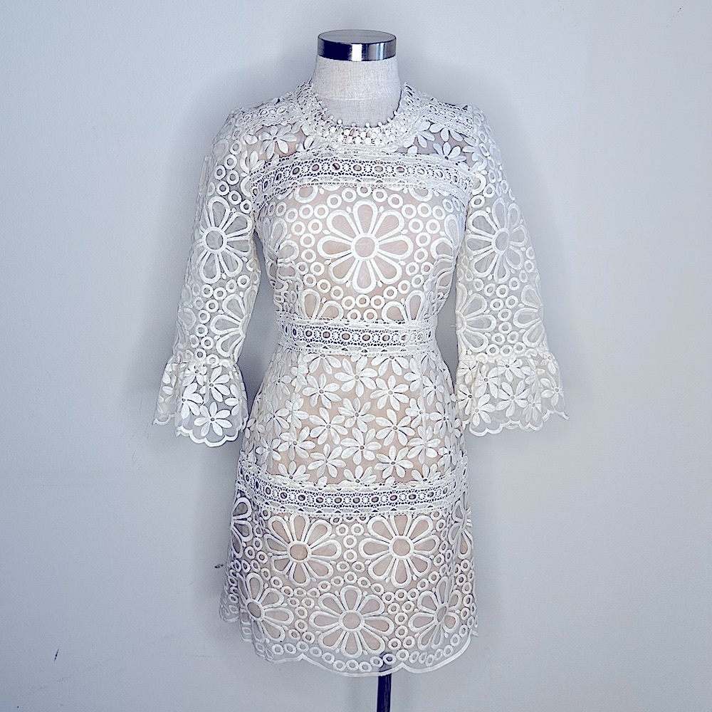 ANNA SUI lace silk bridal cocktail dress. Perfect condition, NWOT. Rare find!!!